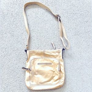 Fossil cross body cream color leather purse